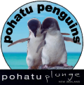 Logo featuring two penguins promoting Pohatu Penguins and Pohatu Plunge