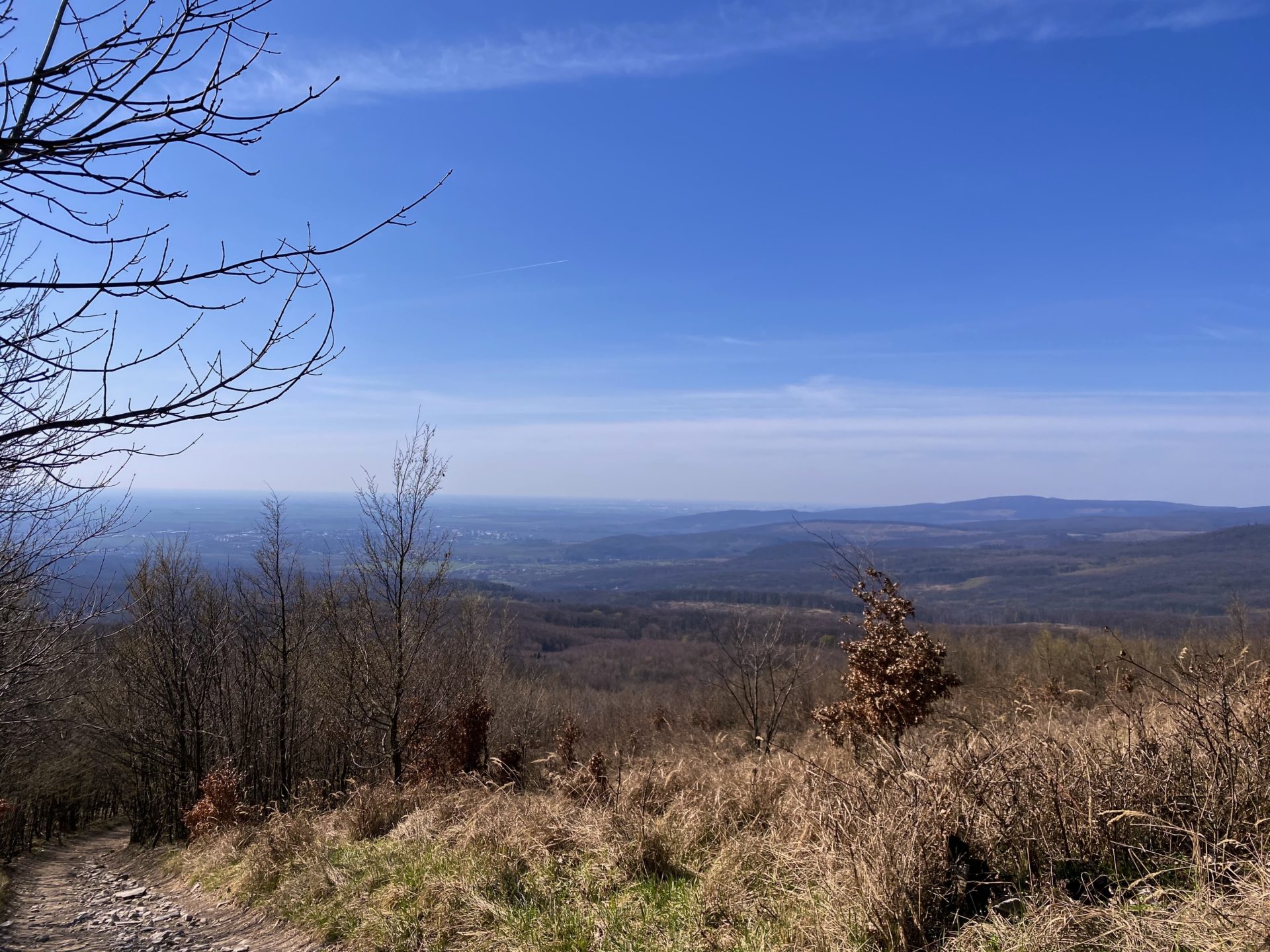 View of the Little Carpathians under a clear blue sky