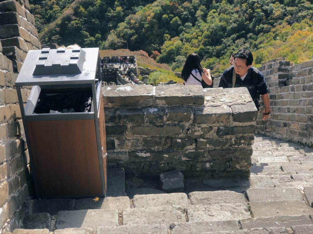 Trash can at the Great Wall