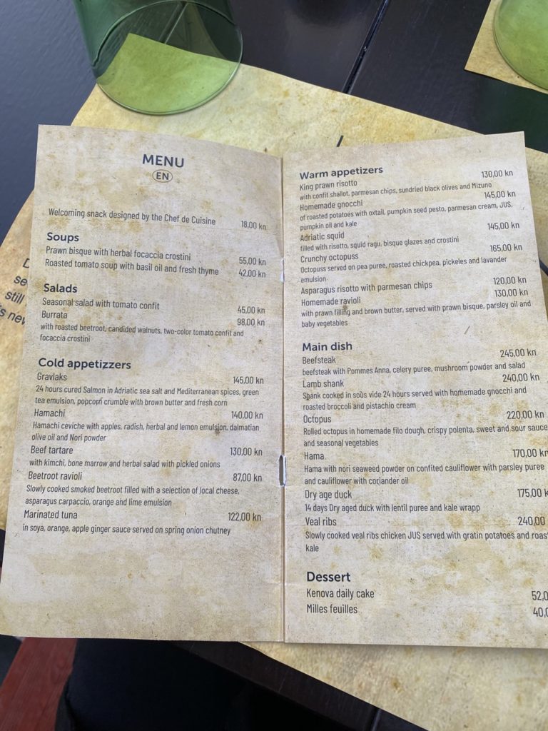 Menu kenova