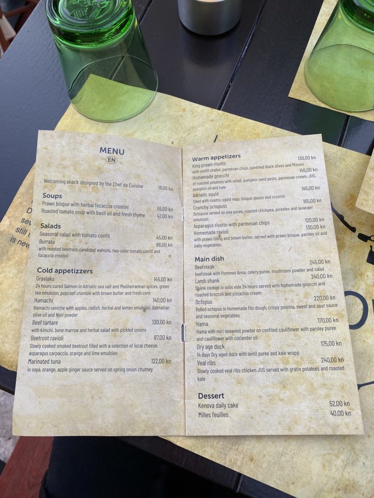 Menu kenova