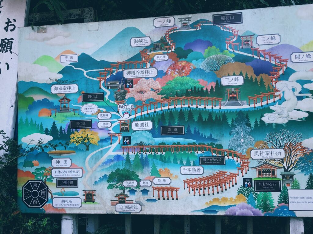 Mount Inari kyoto map