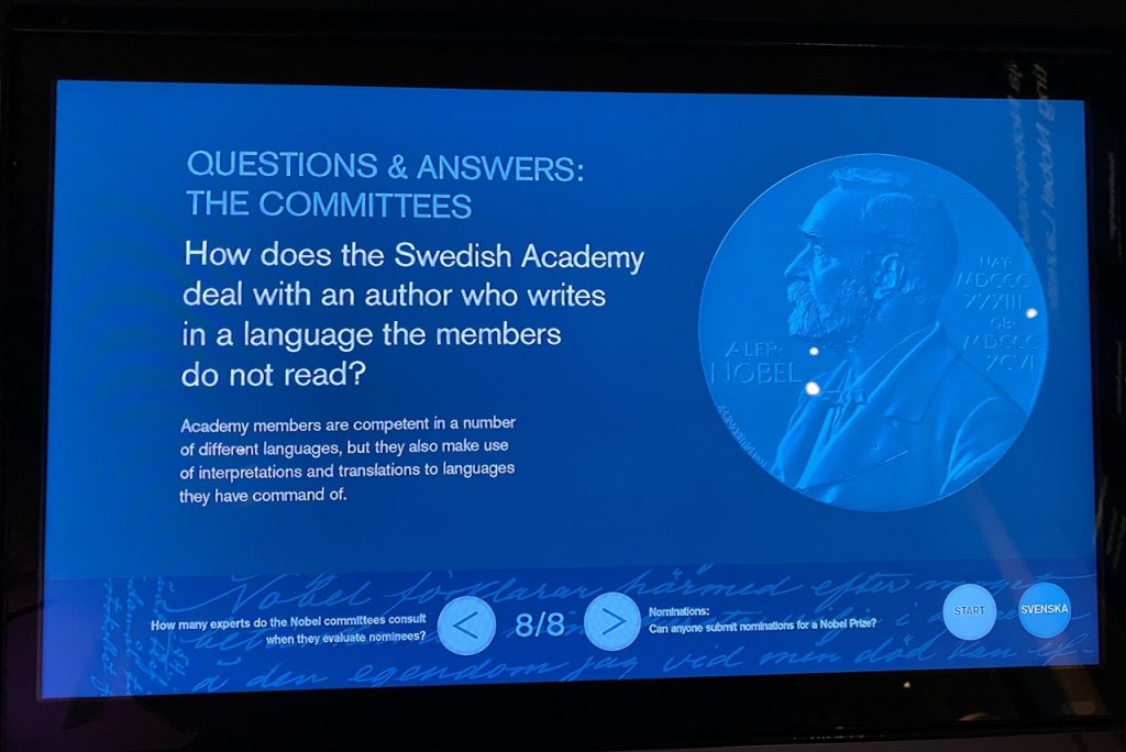 Nobel price Museum Stockholm