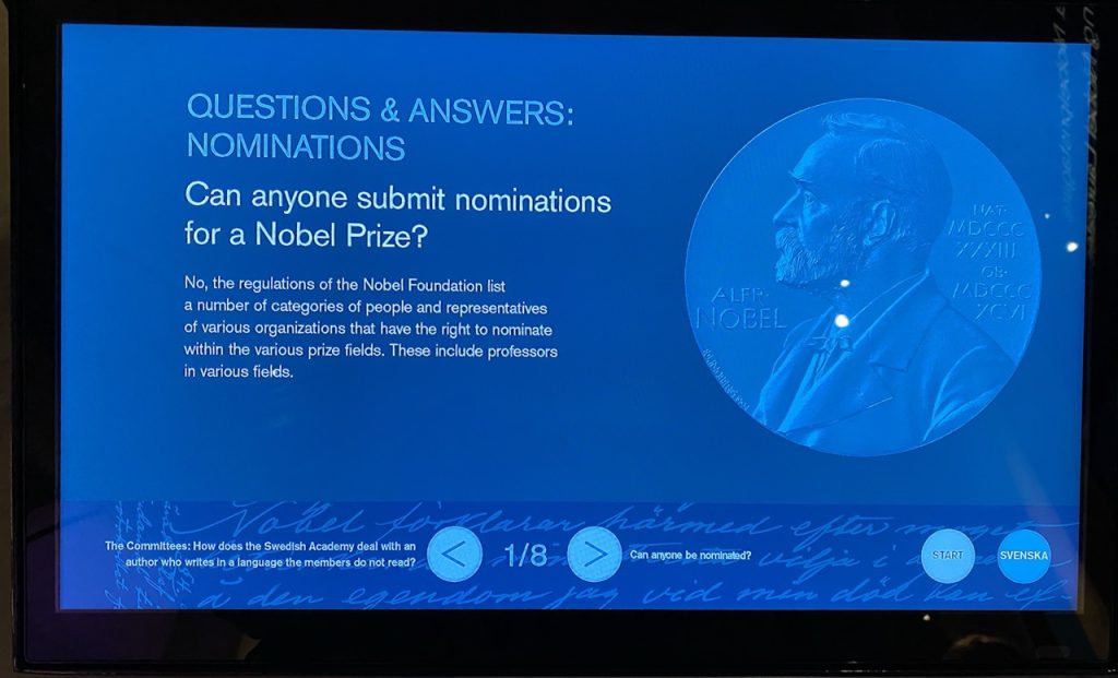 Nobel price Museum Stockholm
