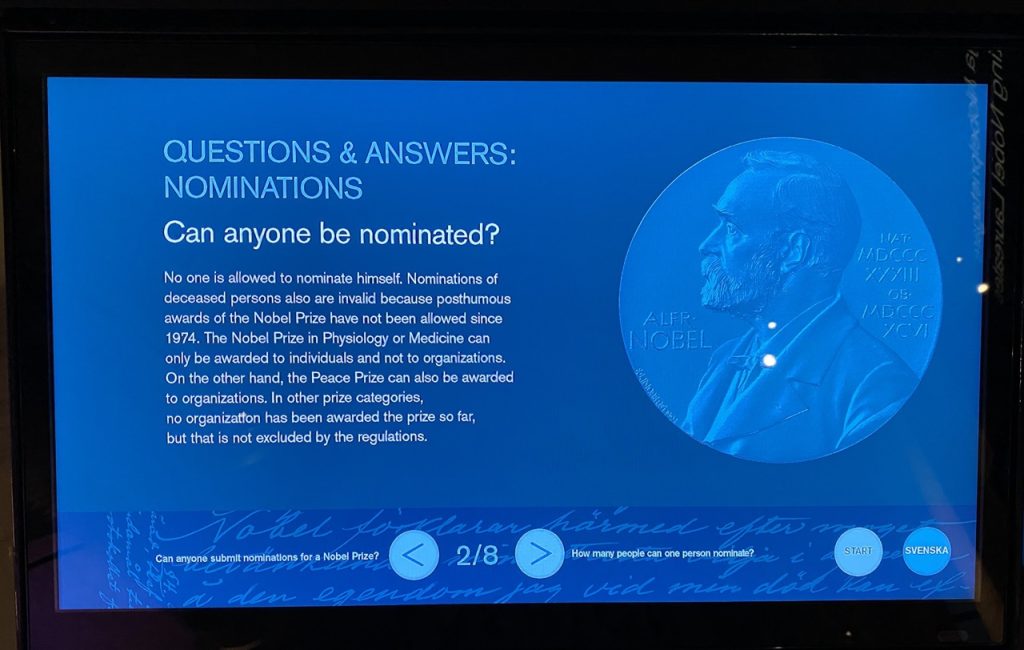 Nobel price Museum Stockholm