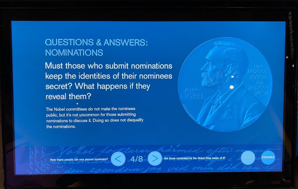Nobel price Museum Stockholm