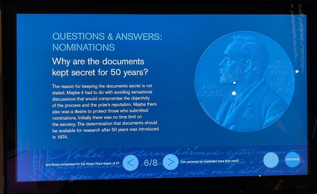Nobel price Museum Stockholm