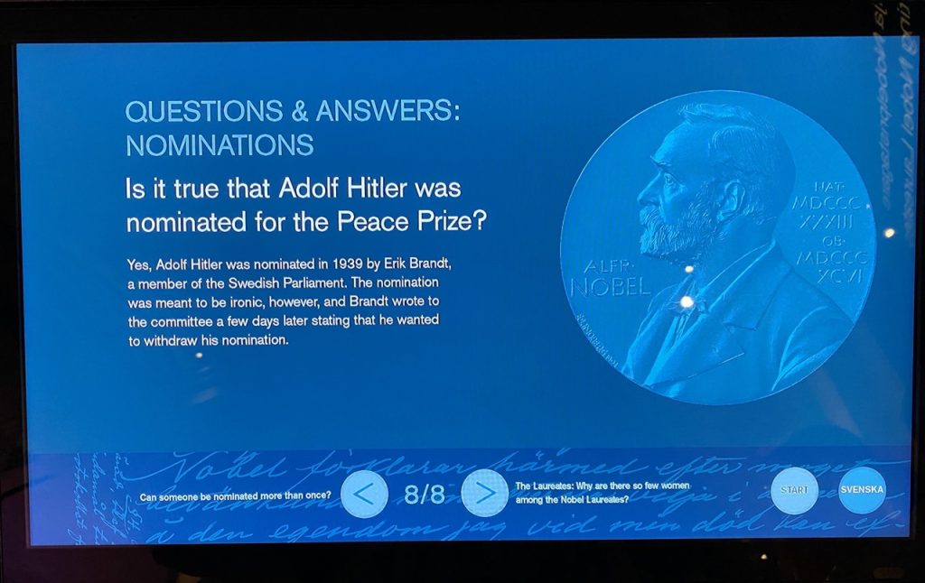 Nobel price Museum Stockholm