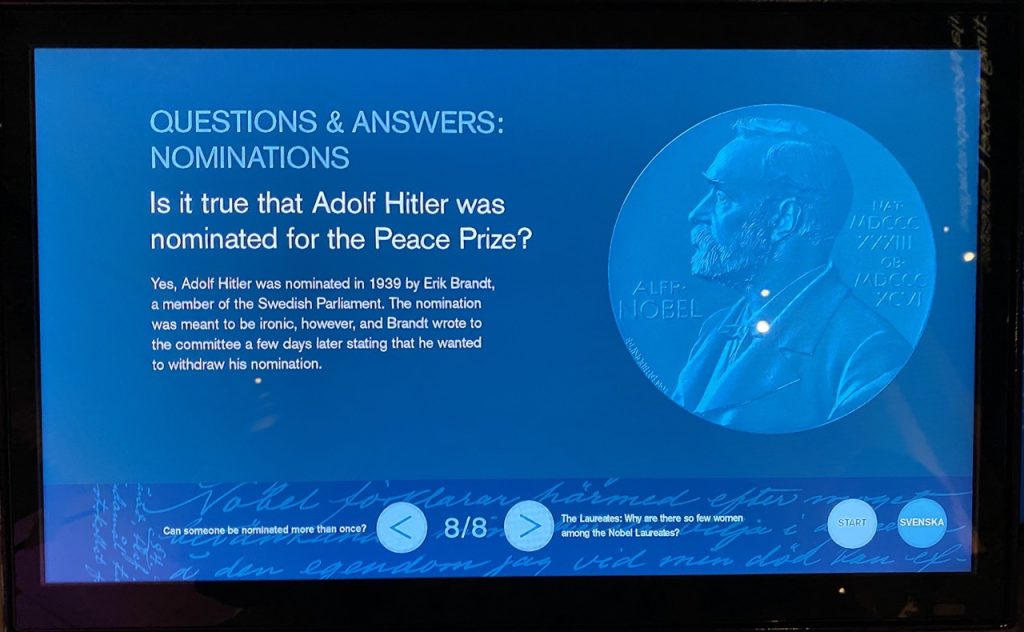 Nobel price Museum Stockholm