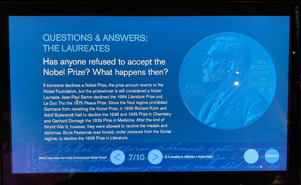 Nobel price Museum Stockholm