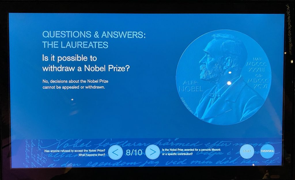 Nobel price Museum Stockholm