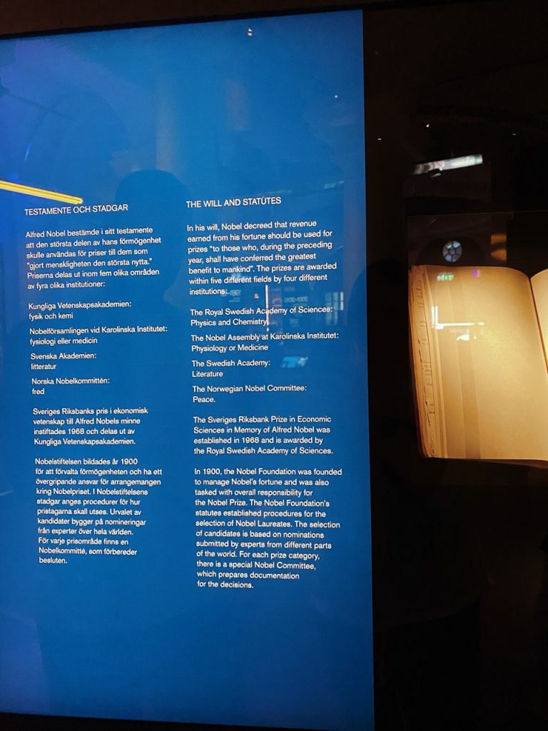 Nobel price Museum Stockholm