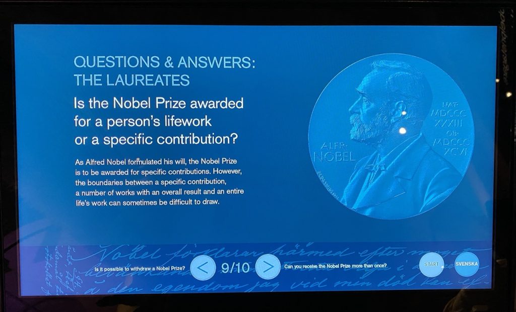 Nobel price Museum Stockholm