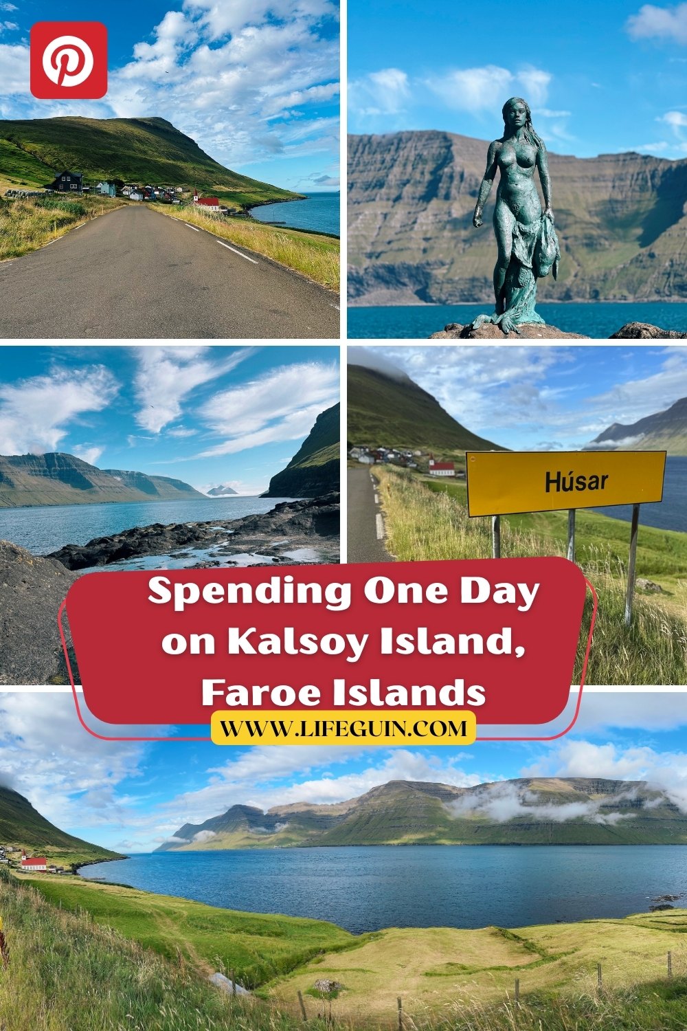 Scenic coastal roads, the Seal Woman statue, and Húsar village on Kalsoy Island