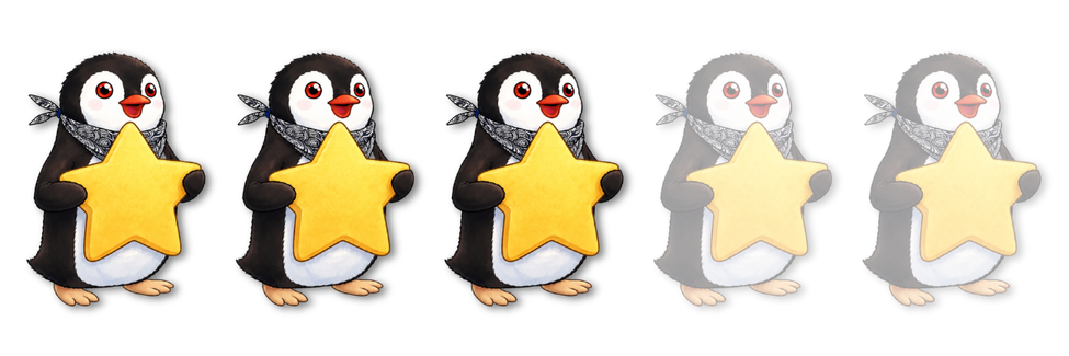 3 stars penguin rating