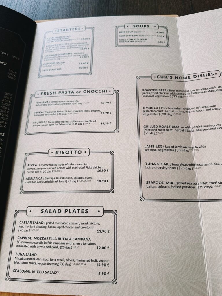 Cuk postojna Slovenia restaurant